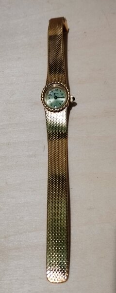 Ceas de dama elvetian Leibundgut cu bratara aurita 18K